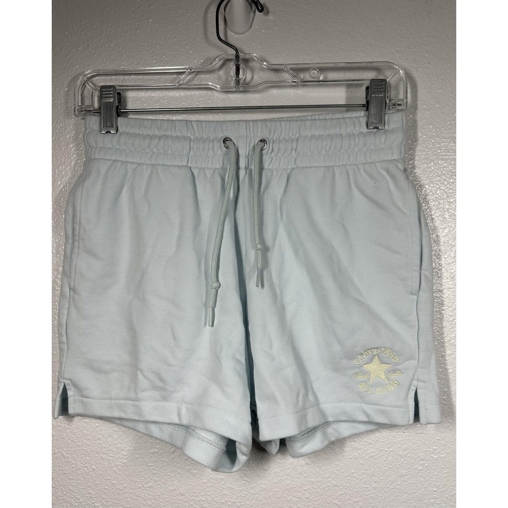 Converse Shorts Womens Small Fleece Drawstring Casual Athletic Embroidered